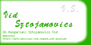 vid sztojanovics business card